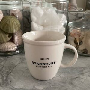 Starbucks Small Abbey Coffee Mug from 2002 White Barista Espresso Mug